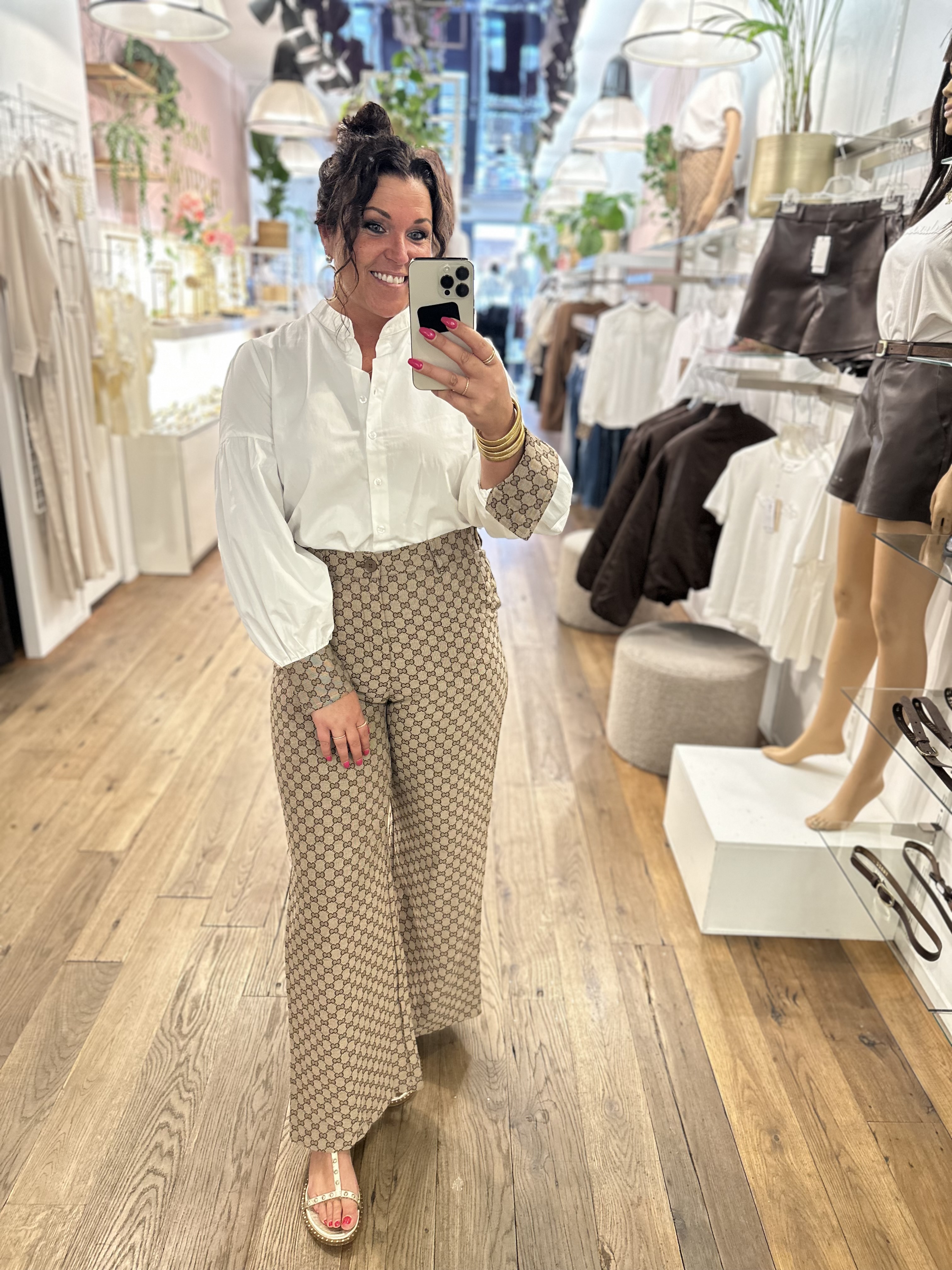 Pantalon Gigi - Bruin motief