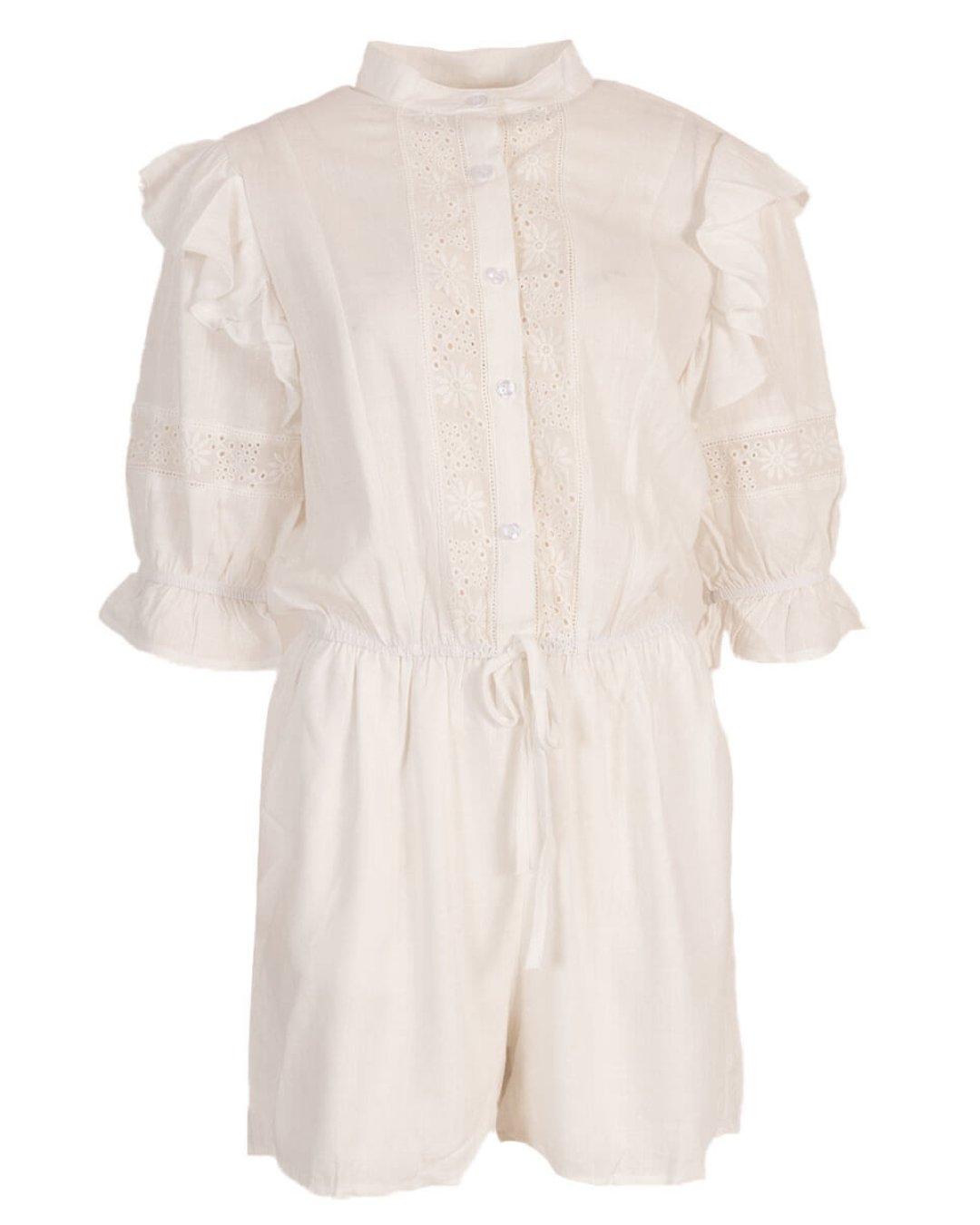 Broderie playsuit  Amali - Off white