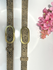 Leren riem 602- Snake print