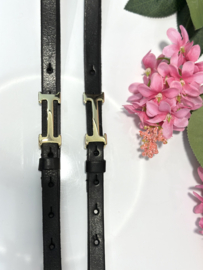 Leren riem 484 - Zwart
