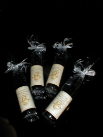 klein wijnflesje Merlot met Logo