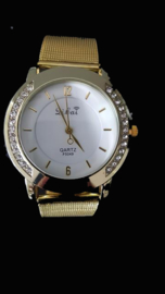 Dames Horloge goudkleur met strass