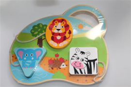 Baby houten trekkar met babynaam Zebra
