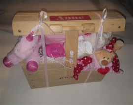 Speelgoedkist  cadeau met Babynaam