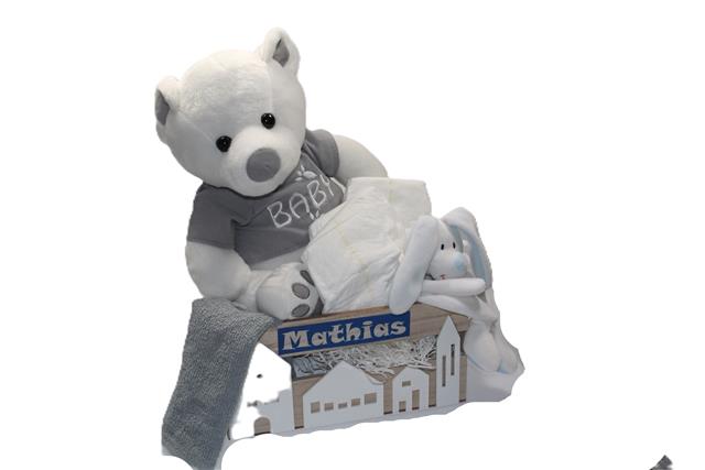 Babycadeau in leuk houten kistje met naam