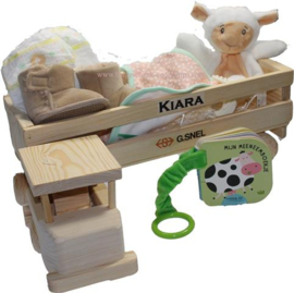 Houten vrachtwagen Baby cadeau Meisje ofJongen