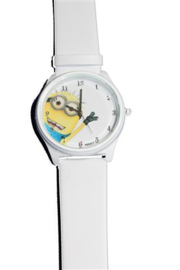 Minion Horloge met witte band