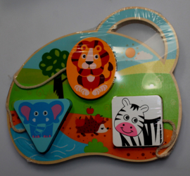 Baby houten trekkar met babynaam Zebra
