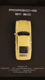 Porsche 911 2.0 Coupé Beige 3D Eingerahmt in Schattenbox - Maßstab 1:37