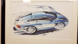 Porsche 996 design drawing - Steve Murrett 1992