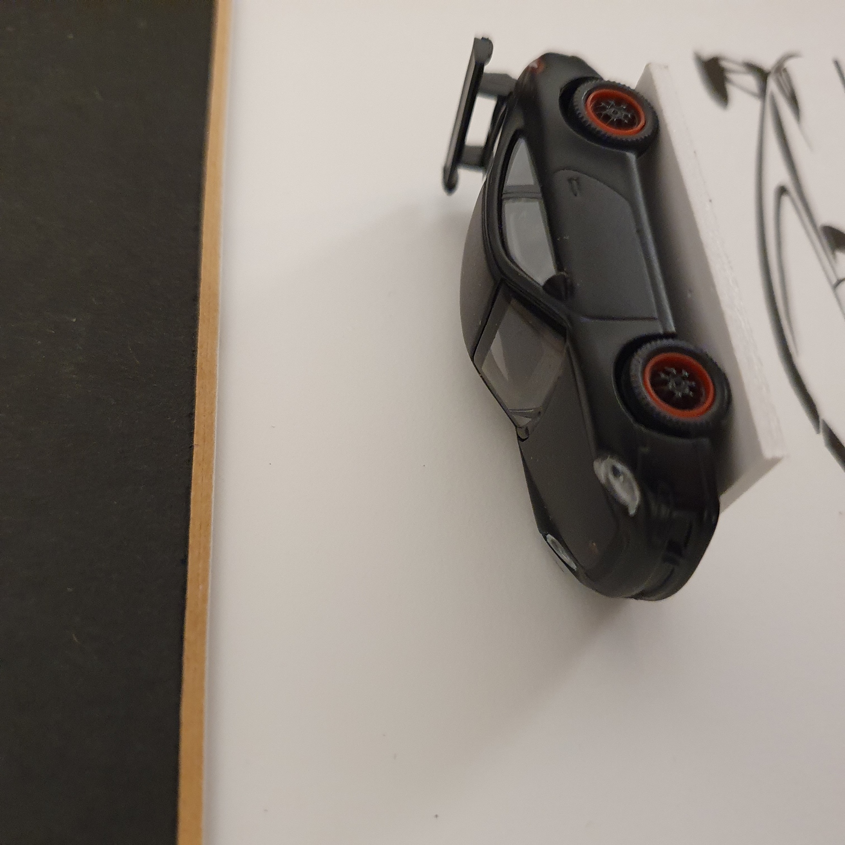 Porsche 911 991 GT3RS zwart in kaderbox - schaal 1:87