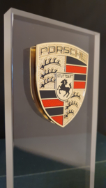 Pylône en verre de bureau Porsche avec logo - Édition concessionnaire Porsche
