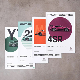 Porsche poster set 75 years Driven by Dreams  - 4 posters WAP0504700R75Y