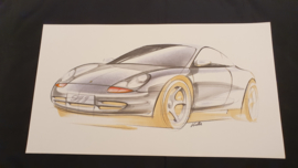 Porsche 911 996 Étude de conception - 59 x 33 cm - Matthias Kulla
