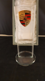 Porsche desktop cut glass pylon with logo - Porsche dealer edition