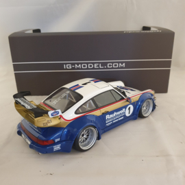 Porsche RWB 964 blanc/bleu/or Rothmans 1/18 Ignition - IG2460