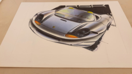 Porsche 986 Boxster portefeuille collage - Édition limitée