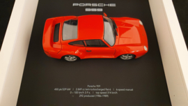 Porsche 959 3D Framed in shadow box - scale 1:24