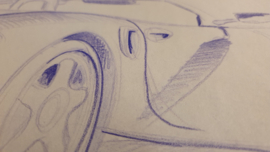 Porsche 986 Boxster croquis - 45,6 x 30,4 cm