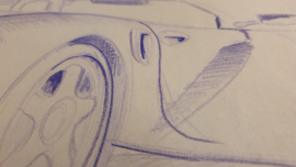 Porsche 986 Boxster sketch - 45,6 x 30,4 cm