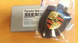 Porsche keychain with Porsche emblem - gray