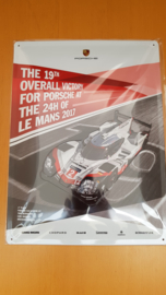 Porsche 919 Hybrid #2 wall shield - Le Mans victory number 19