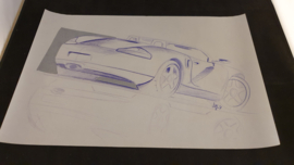 Porsche 986 Boxster sketch - 45,6 x 30,4 cm