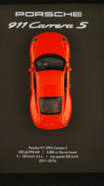 Porsche 911 991 Carrera S Rouge 3D Encadrée dans une boîte d’ombre - échelle 1:37