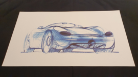 Porsche 986 Boxster Konzeptauto - 59 x 33 cm - Grant Larson