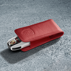 Porsche sleutelhoes van glad leer - Carrera Rood