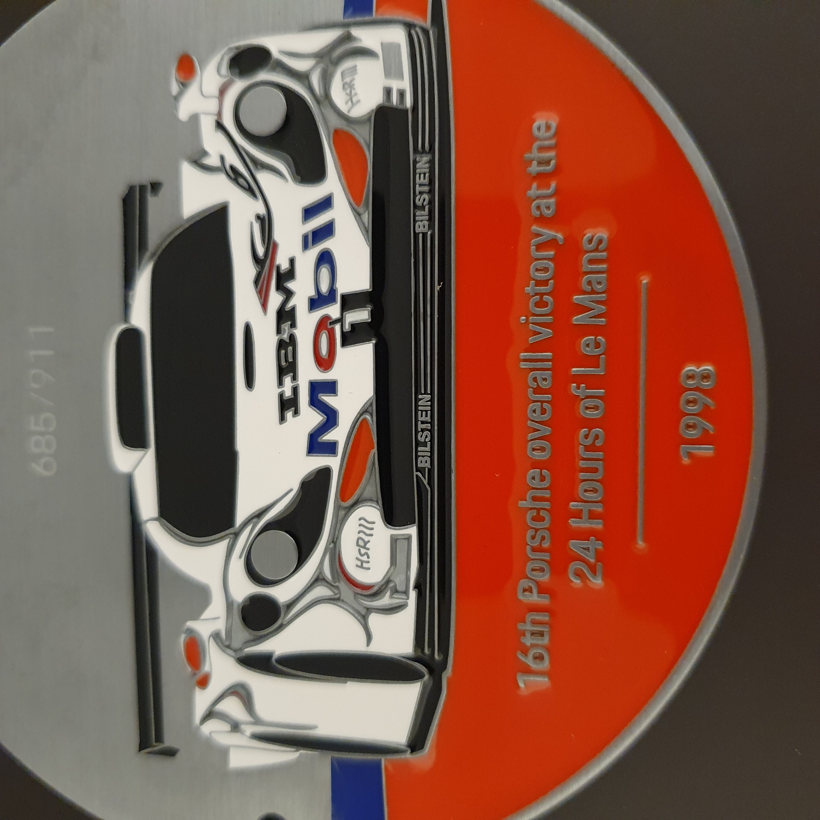 Grillbadge - Porsche 911 GT1 #26 Winner 24h Le Mans 1998 - WAP0508120RGBD