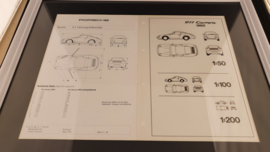 Porsche 911 993 Carrera - original Maßstab Zeichnung und Fahrzeuggrößen