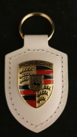 Porsche keychain with Porsche emblem - Carrera white
