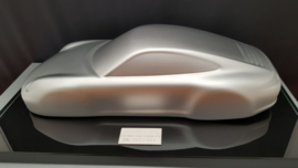 Porsche 911 solid mat aluminum sculpture - 50th anniversary on glass pedestal