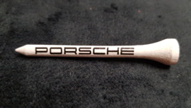 Golf afslag Tee van hout met opdruk "Porsche"