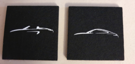 Porsche coasters of felt - Porsche models