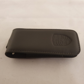 Porsche key cover made of smooth leather - Agate grey