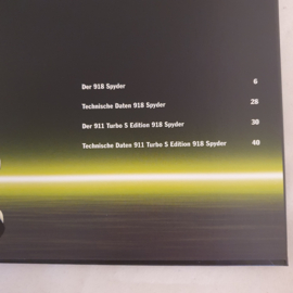 Porsche 911 Turbo S editie 918 Spyder Hardcover Brochure - DE WSLS1301000110