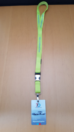 Porsche 70th anniversary lanyard with badge - green / yellow