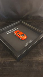 Porsche 911 991 Carrera S Red 3D Framed in shadow box - scale 1:43