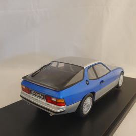 Porsche 924 Turbo Coupe 1986 Zilver / Blauw 1/18 KK-Scale KKDC180903
