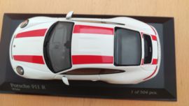 Porsche 911 (991.2) R 2016 rayures blanches rouges Minichamps