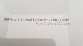 Porsche 919 Hybrid Le Mans 2016 limited sketch - VIP set