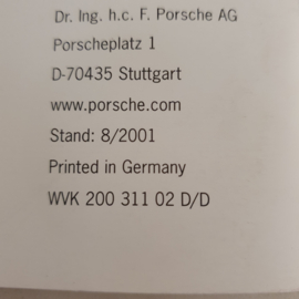 Porsche 911 996 Preisliste 2002 - DE WVK20031102