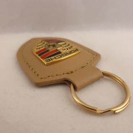 Porsche keychain with Porsche emblem - beige WAP0500980H