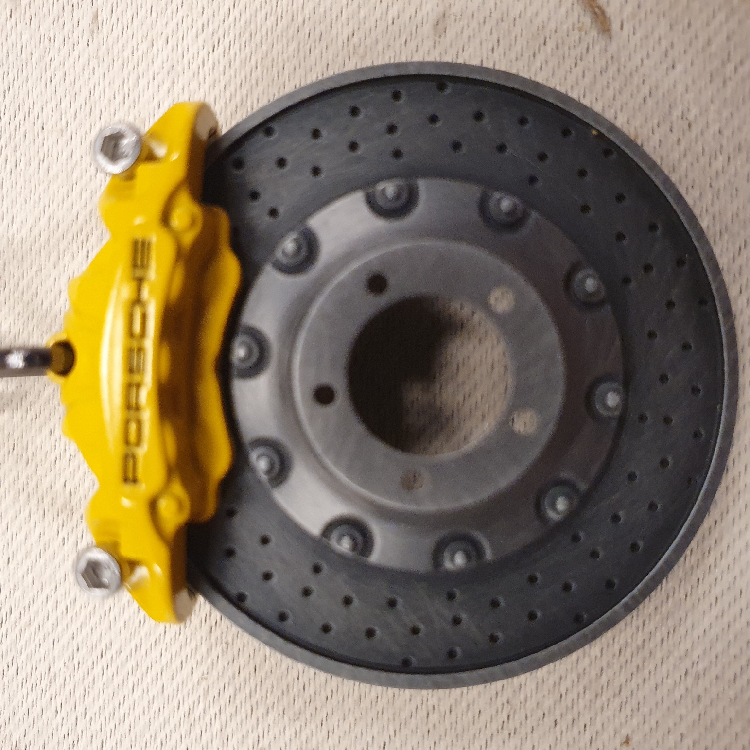 Sleutelhanger Porsche remschijf met gele remklauw - WAP0503700PSAB