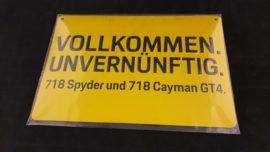 Porsche 718 Spyder en 718 Cayman GT4 vollkommen unvernünftig - Muurschild