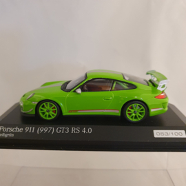 Porsche 911 997 GT3 RS 4.0 2011 jaune-vert 1/43 Minichamps CA04316054