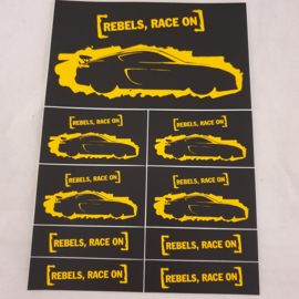 Porsche 718 Cayman GT4 stickervellen- Rebels, race on