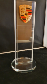 Porsche desktop cut glass pylon with logo - Porsche dealer edition